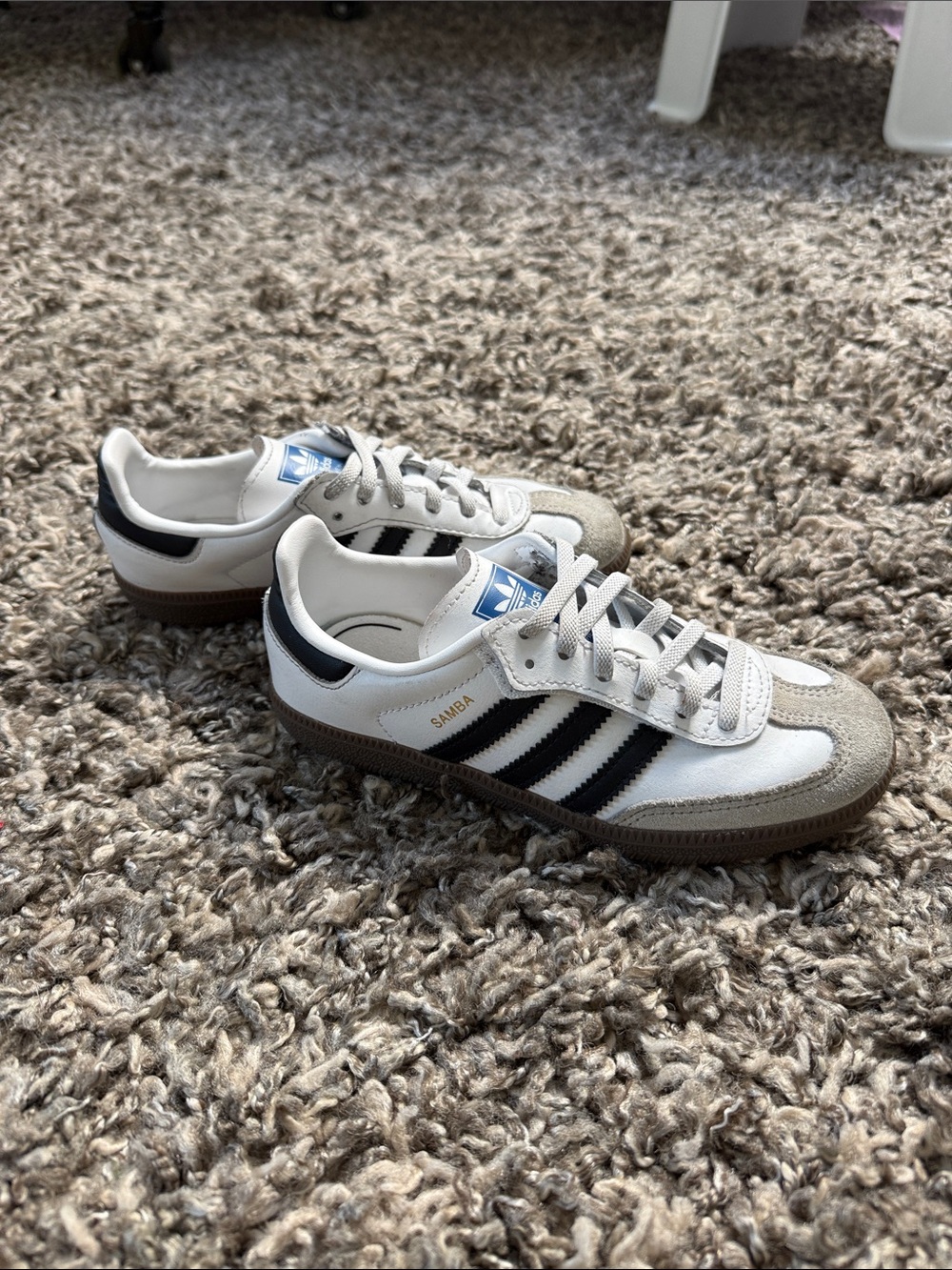 adidas Kids White and Black Classic Samba Sneakers